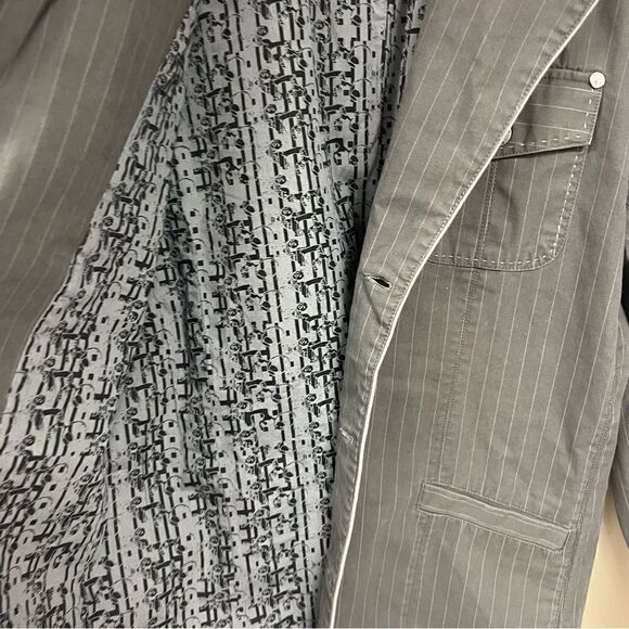 Spykar grey striped jean blazer/jacket Size XL - Picture 7 of 10